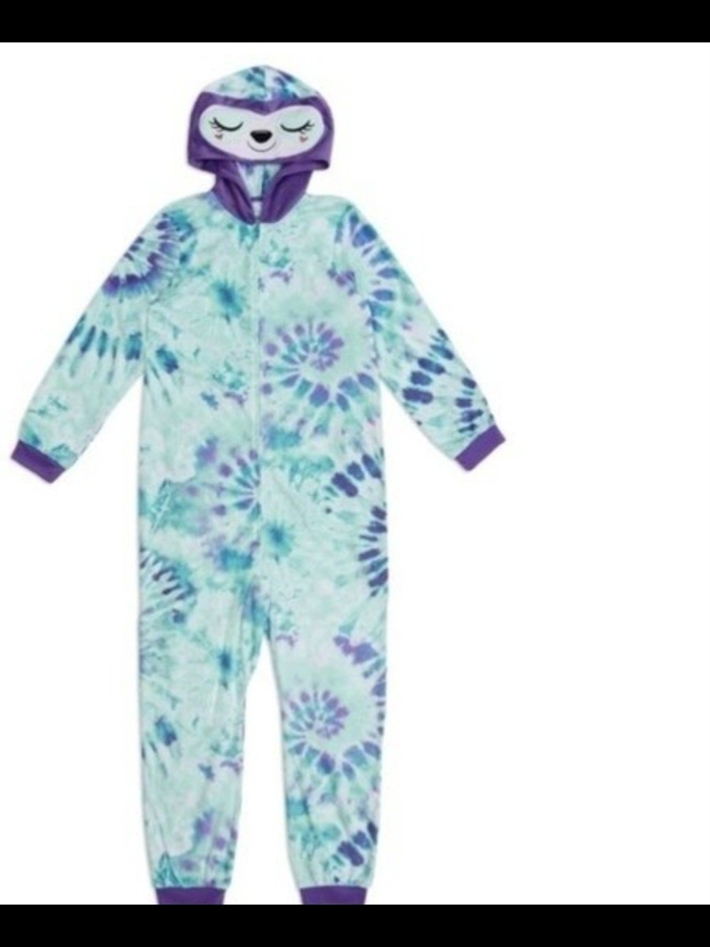 wonder nation Tie-Dye Hooded Onesie - Purple & Aqua